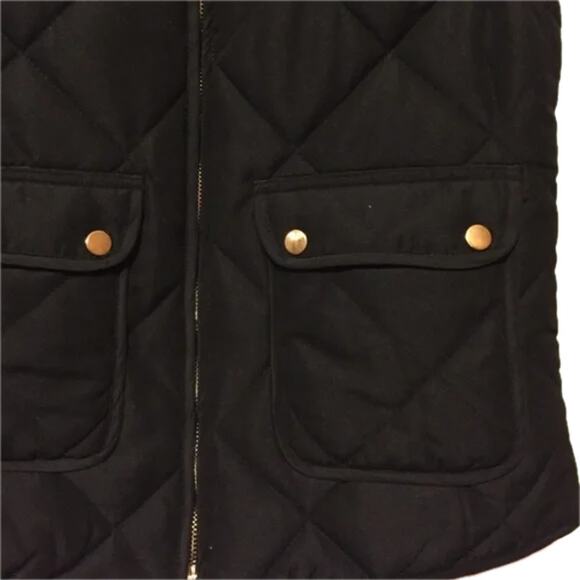 Impeccable Pig / Dee Elle Black Quilted Vest Size Small - Picture 2 of 3